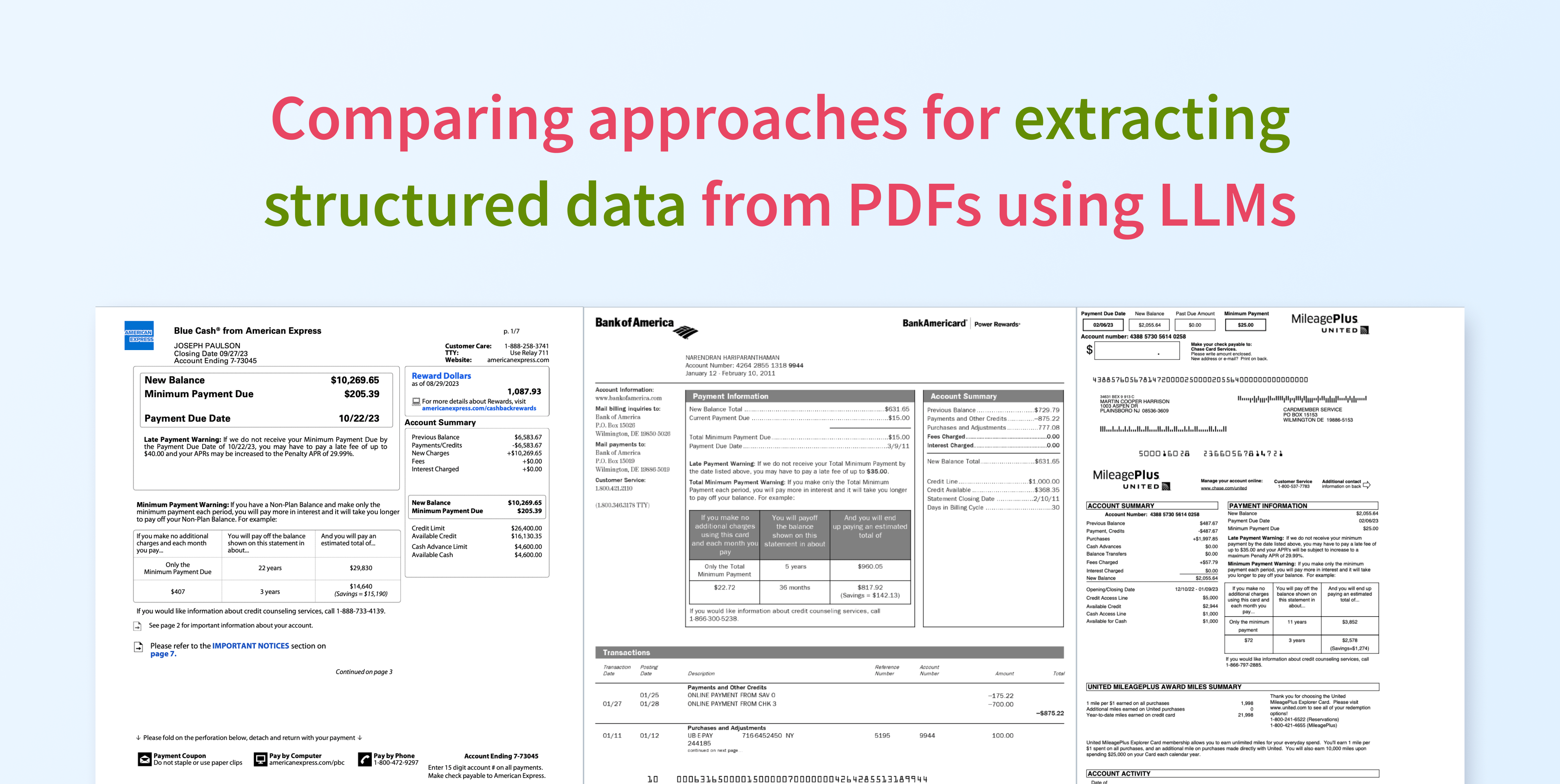 Comparing approaches for extracting structured data from PDFs using LLMs